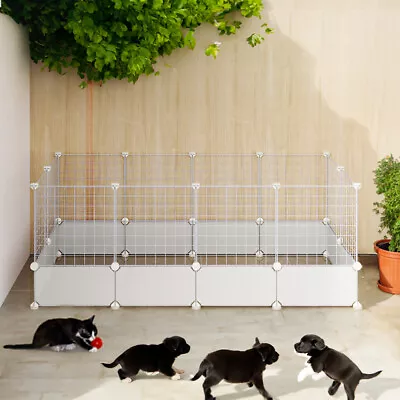 24x Enclosure Pet Fence Play Pen Dog Rabbit Puppy Playpen Exercise Fencing Cage • £17.94