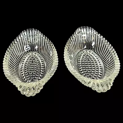 Hobnail Side Dishes Depression Glass Bowl Fluted Oval Handles Vintage Set Of 2 • $20.94