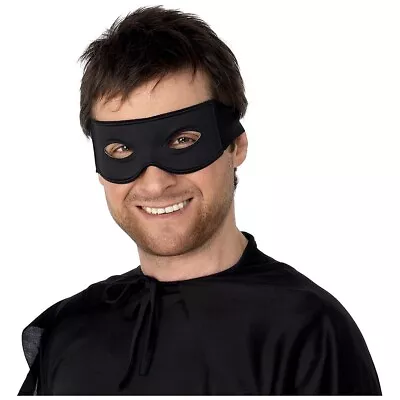 Black Eye Mask Adult Mens Bandit Lone Ranger Zorro Halloween Costume Fancy Dress • $7.57