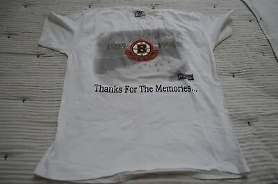 $10 • Buy Vintage 1995 BRUINS Boston Garden T-Shirt Large White USA Made 90s  