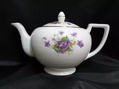 Radford Violet Purple Flowers: Teapot & Lid 5 3/4  Tall 4 Cup Capacity • $29.99