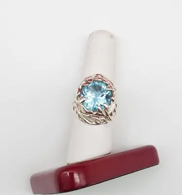 HG Hagit Gorali Israel BLUE TOPAZ RING SIZE 7 STERLING SILVER 925 • $199.99