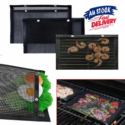 BBQ Mesh Grill Mat Non-Stick Liner Cooking Barbecue Sheet Wire Baking Pad NEW • $8.99