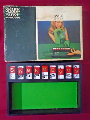 Snake Eyes A Casino Game Vintage 1968 Complete Dice Game Selchow & Righter READ • $2.99