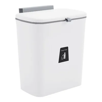 7L 9L Waste Bin Over Door Cupboard Hanging Wall Mounted Kitchen Waste Trash Can • £8.95