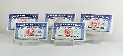 Gold Bars 5 Pack Social Security That Won't Fail! 1/60 Gram 999 Fine  • $21.38