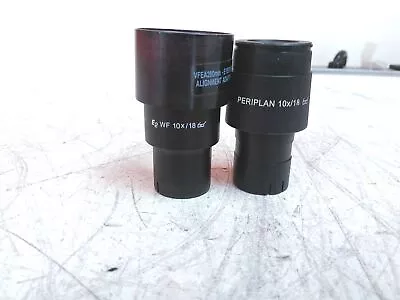 Lot Of 2 Leica E2 WF & Periplan 10/18x Microscope Eyepieces AS-IS  • $54