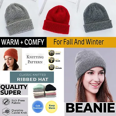 £3.35 • Buy Winter Slouch Beanie Hat Mens Ladies Knitted Woolly Warm Ski Cap Skateboard