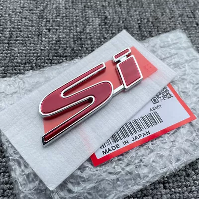 GENUINE OEM Red Si Emblem For Honda Civic 2Dr 4Dr Trunk Rear Badge Sticker Decal • $19.50