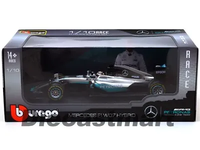 Bburago 1:18 Mercedes Benz F1 W07 Hybrid Lewis Hamilton #44 AMG Petronas 18001 • $59.99