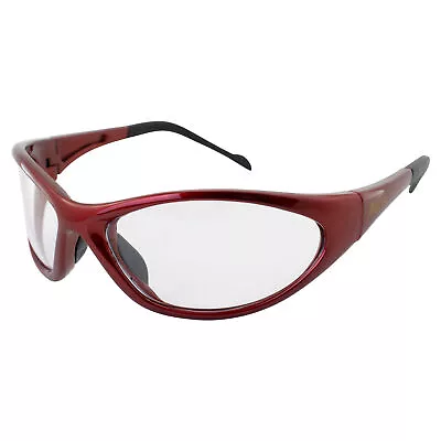 Global Vision Flexer Lab & Safety Glasses Red Frames Clear Lens ANSI Z87.1 • $9.99