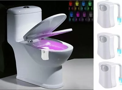 (2) Night Light LED Motion Activated Sensor Bathroom Bowl Light W/8 Color • $7.90