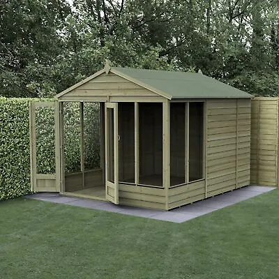 Forest 4LIFE Apex Summerhouse 8x10 Double Door 6 Window Garden Shed • £1079.99