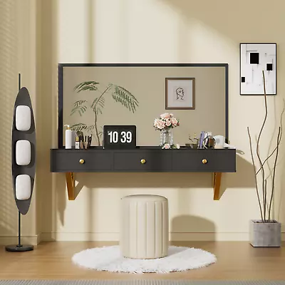 47  Floating Shelf With Drawer Versatile Wall-Mounted Vanity Table Make Up Desk • $206.10