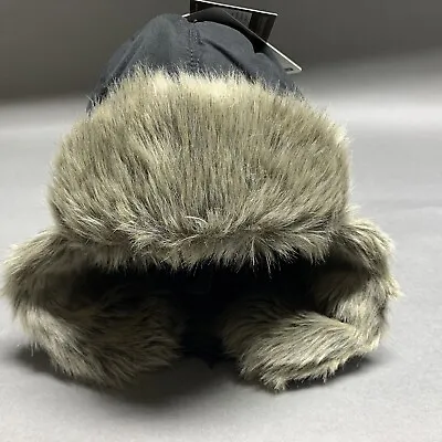 Eddie Bauer Hat Cap Mens XL Black Down Trapper Outdoors Winter Beanie Ear Flaps • $31.49