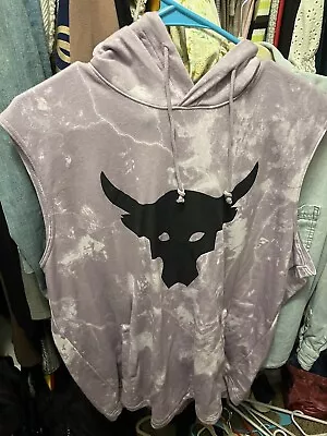 Under Armour Project Rock Purple Terry Sleeveless Hoodie Men's 1376323-554 XL • $10.50