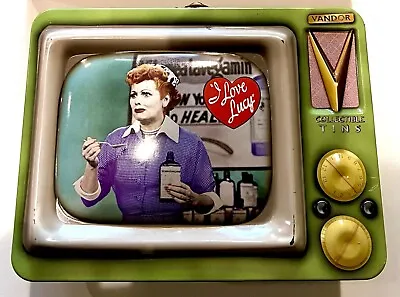 I Love Lucy Metal Tin Television Lunch Box Spiral Handle Vandor Collectible VTG • $5