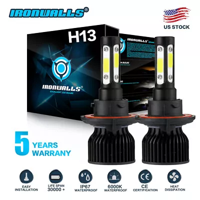 4-sides 2400W H13 LED Headlight Lamp Bulbs Kit Hi/Lo For Jeep Wrangler JK 07-17 • $23.99