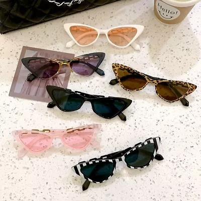 Cat Eye Sunglasses Small Retro Vintage Men Women Fashion Outdoor Shades Eyewear • $14.38