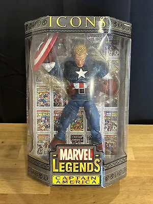 Captain America 12  Action Figure + Book NEW 2006 Toy Biz Marvel Legends Icons • $29.99