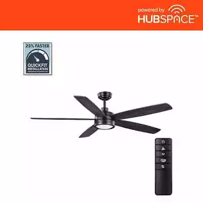 Home Decorators Driskol 60 In. LED Matte Black Smart Ceiling Fan W/ Remote • $149.95