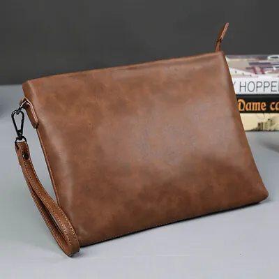 Men's Clutch Business Bag Handbag Envelope Bag Leather Quality Wrist Wallets • $35.93