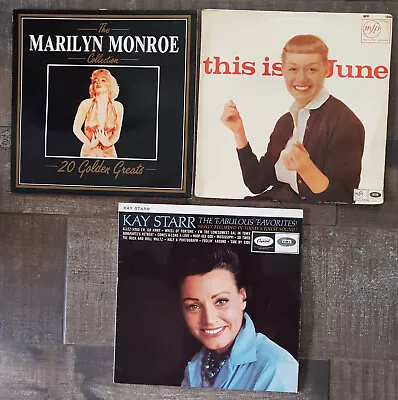 Vinyl Record Bundles X 3 LP:Jazz-Kay Starr-Marilyn Monroe-June Christy • £2.90