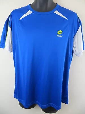 Lotto Football Shirt T-Shirt Blue Soccer Jersey Top Sport Mens Large L • £16.95