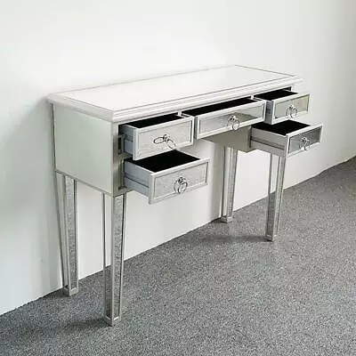 2/3/5 Drawers Mirrored Console Table Hall Side Table Entryway Desk Table Morden • $232.49
