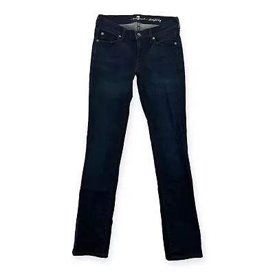 7 For All Mankind Jeans Womens 27 Denim Blue Straight Leg Low Rise • $17.99