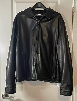 Knoles And Carter Black Lamb Skin Leather Jacket Coat Mens XL  Zip Out Lining • $59.99