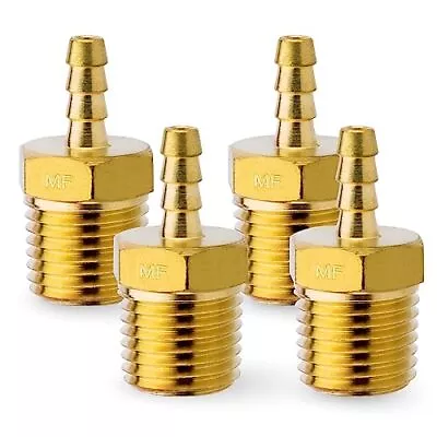 Brass 1/4  Male NPT To 1/8  Hose ID Barb (Thread OD 0.45 ) Barbed Fitting Ada... • $16.73