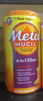 Metamucil Fiber 4-in-1 Psyllium Fiber With Real Sugar Orange Smooth 55 OZ • $29.99