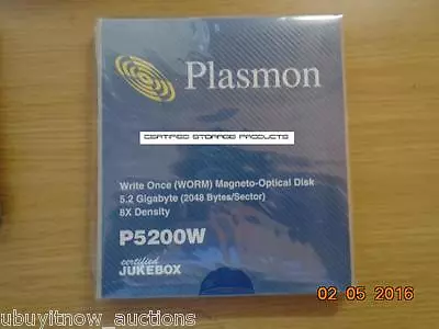 New Plasmon P5200W 5.2GB WORM 5.25  Write-Once MO Magneto Optical Disk • $33.16