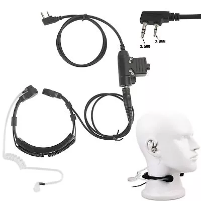 Waterproof Tactical Throat Mic Headset Fit For Kenwood BaoFeng TK3107 TK3207 UK` • £17.99