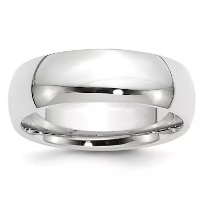 10k White Gold 7mm Wedding Band Ring Gift For Men Size 12 • $980