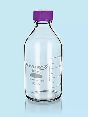 NEW CASE OF 10  VWR 10754-818 Media/Storage Bottle GL45 Screw Cap 1.5mm 500mL • $25