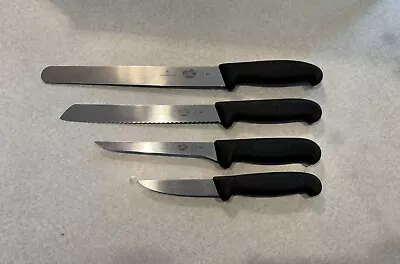 Victorinox Fibrox Pro Slicing Knife Bread Knife Filet Knife And Paring Knife • $74.95