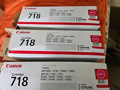 Genuine Canon 718 Cyan & Magenta Toner Cartridge LBP7200 MF8330 Vat Inc • £44.99