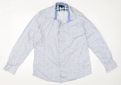 £5.25 • Buy Atlantic Bay Mens Blue Cotton Button-Up Size L Collared