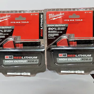 New Genuine 18V Milwaukee 48-11-1865 6.0 AH Batteries M18 XC18 High Output 2PCS • $116.99