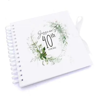 Personalised 40th Birthday Scrapbook Gift With Botanical Design UV-910 • £15.99