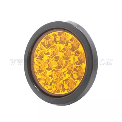 YELLOW Round LED Truck Trailer  - 4  LED Brake/Turn/Tail Lights -3-Pin Connector • $15