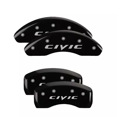 MGP Caliper Covers Black Silver Honda Civic (2015) For 2006-2015 Honda Civic • $299