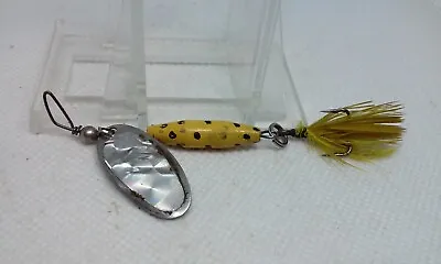 Vintage Glen L Evans SHYSTER Yellow/Black 1 1/8  Inline Spinner Fish 1/4oz Lure • $12.99