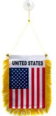Usa Mini Banner Flag Great For Car & Home Window Mirror 2 Side 100d • $6.59