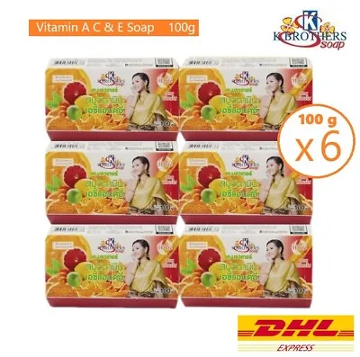 6 X Vitamin A C & E Soap Skin Care K.Brothers Natural Herbal Soap 100 G • $32.94