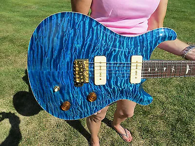 Prs Private Stock McCarty RARE P-90 Pickups Brazilian Fretboard Aquamarine Quilt • $15000