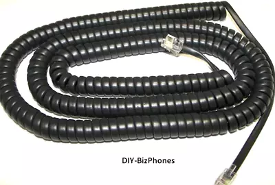 Vodavi Black Long Handset Cord Triad Phone TR9015 71 Receiver Curly Gray 25Ft • $8.49