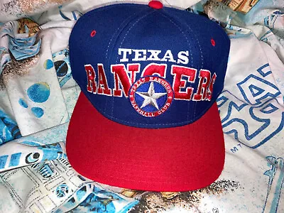 Vintage Texas Rangers 1990s Snapback Hat Starter Spellout Tri Power Wool 90s • $45.24